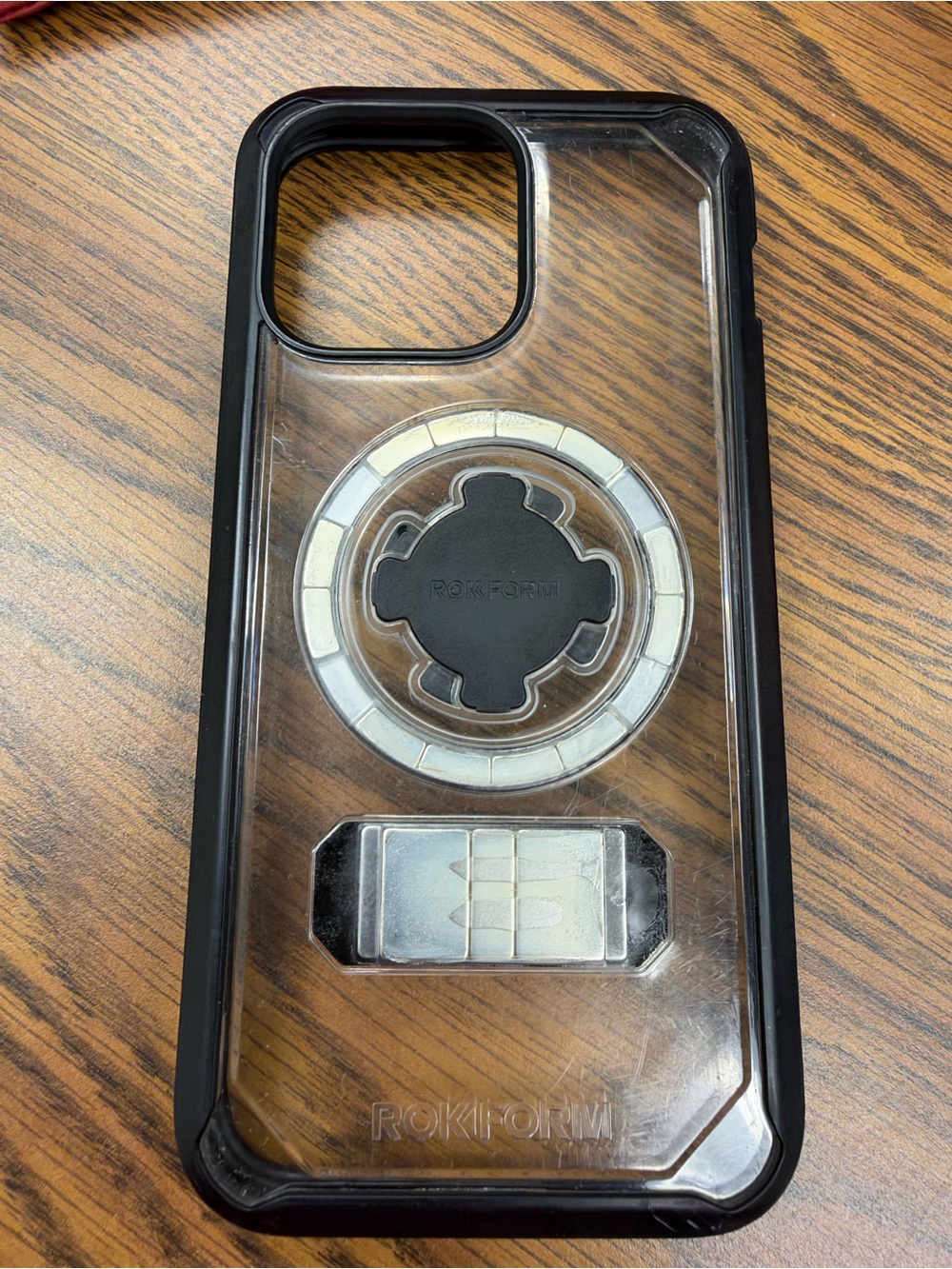 Clear Phone Case with Black Bumper and Magnetic Mount